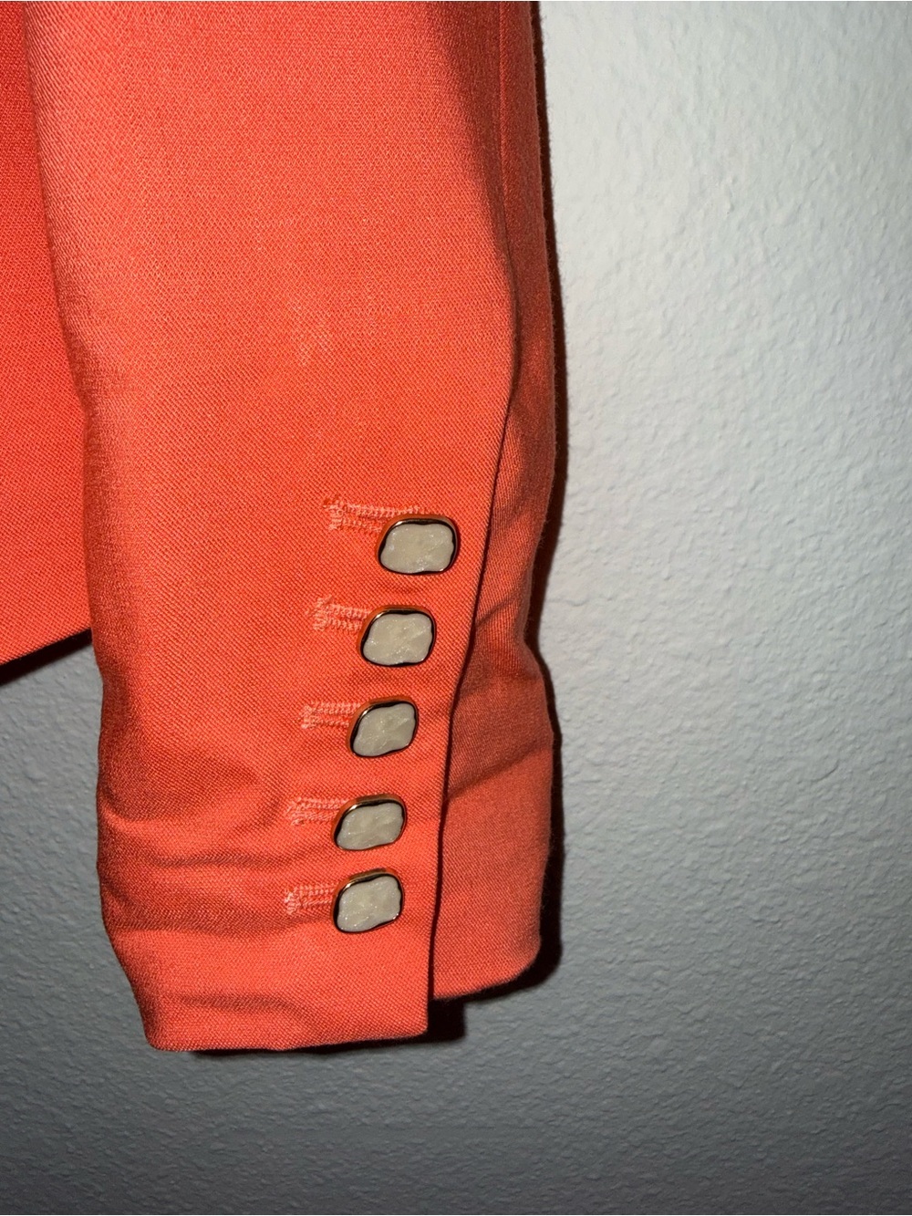 House of Harlow 1960 Bright Orange Double-Breasted Blazer - Picture 5 of 6